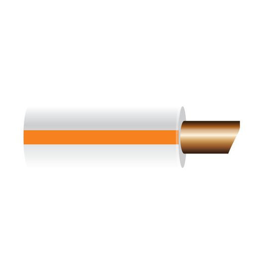 OEX Automotive Cable Single Core 3mm White W/Orange Trace 100M Roll ACX0356