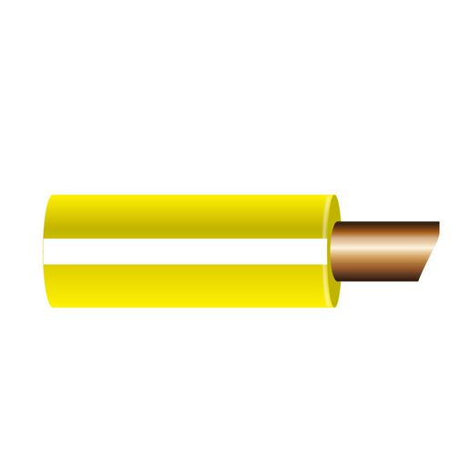 OEX Automotive Cable Single Core 3mm Yellow W/White Trace 100M Roll ACX0361