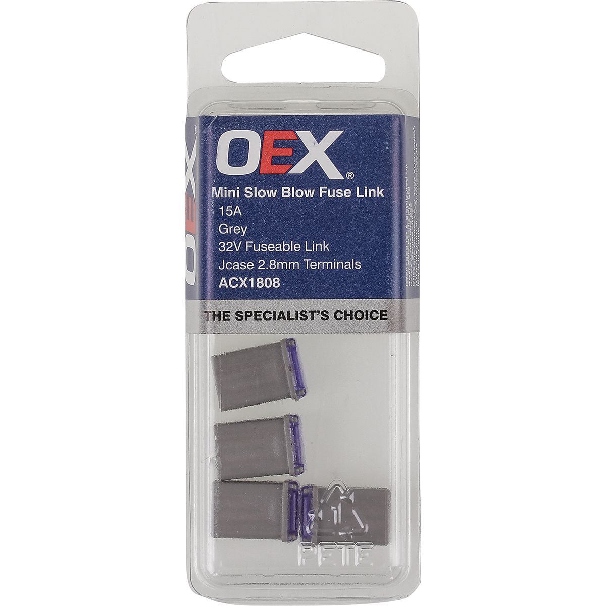 OEX Fusible Link Micro Female M Case 15A Grey (Pack of 4) ACX1808