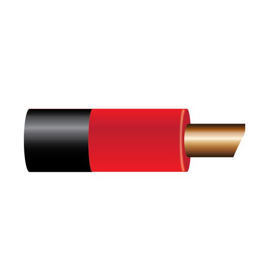 OEX Automotive Cable Single Core 3mm Red W/Black Sheath 100M Roll ACX0772L