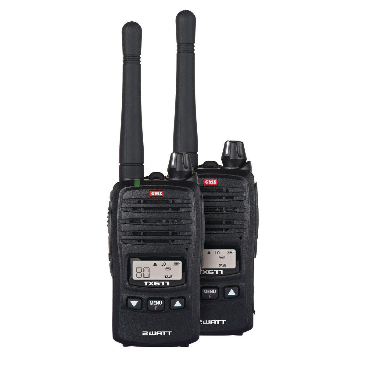 GME Handheld UHF CB Radio 2W 80CH Twin Pack TX677TP