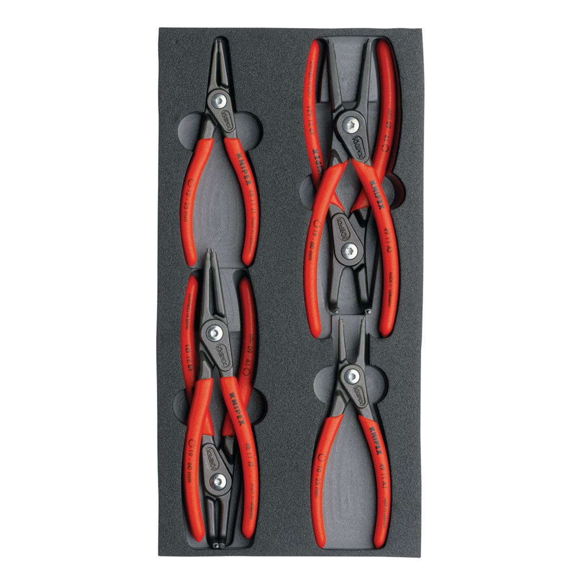 KNIPEX Precision Circlip Pliers Foam Tray 6Pc 002001V02