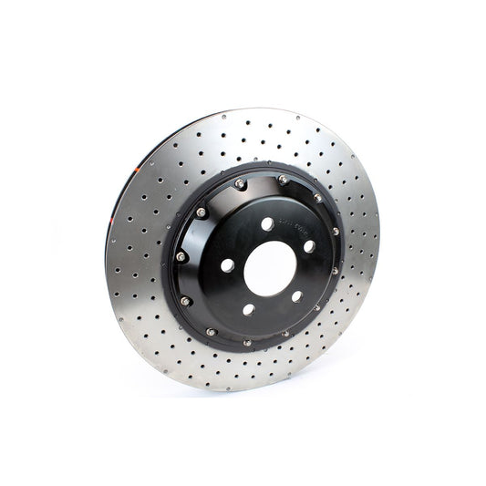 DBA T3 5000 Drilled Dimpled Replacement Brake Rotor Front Single DBA53800SLVXD