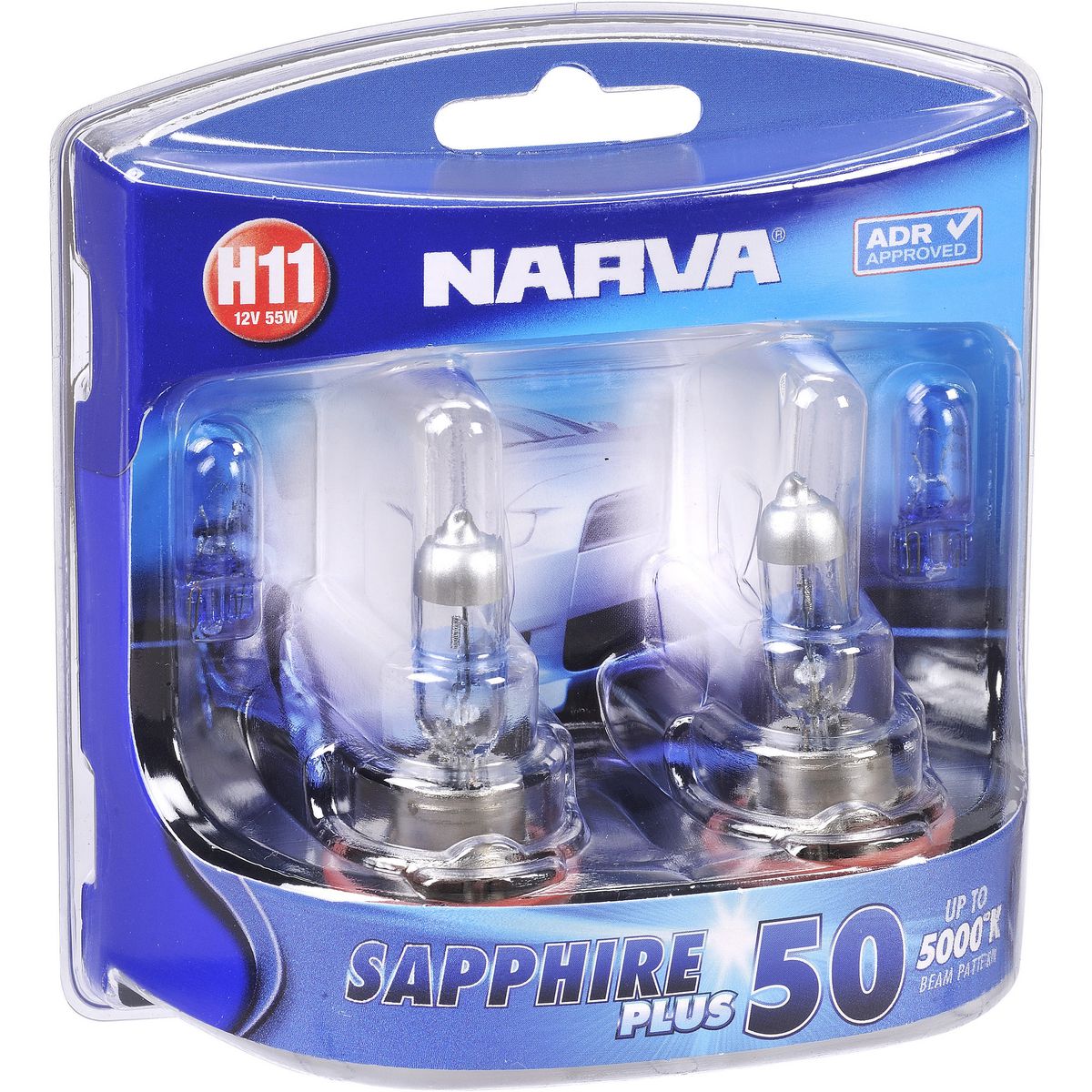 Narva H11 12V 55W Sapphire Plus 50 Halogen Headlight Globes 2Pk