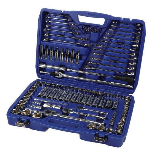 Mechpro Automotive Tool Kit Metric/SAE 1/4In, 3/8In & 1/2In Drive 128pc
