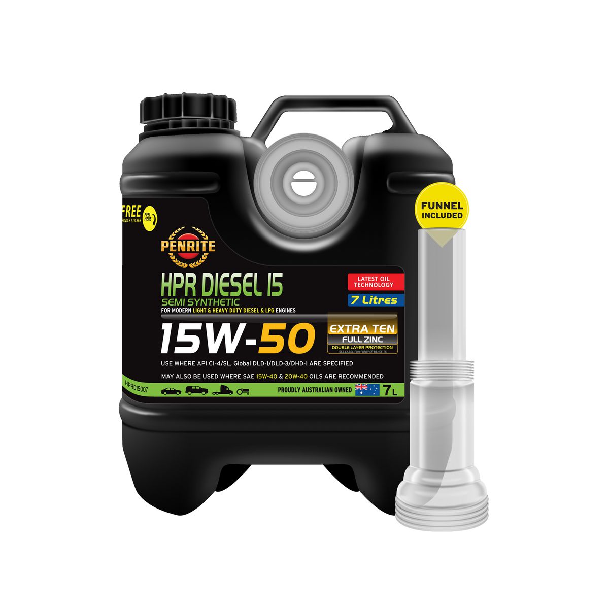 Penrite HPR Diesel 15 15W-50 Semi-Synthetic Engine Oil 7L HPRD15007