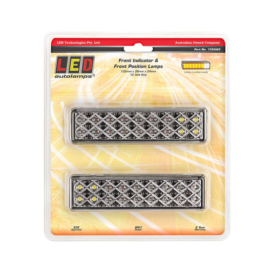 LED Autolamps Front Indicator Lamp with Front Position Lamp 12V Blister Pack of 2 135AW2