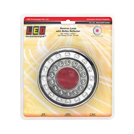 LED Autolamps Reverse/Reflector LED Light 12/24V Bolt Mount MAXILAMP1XCWE