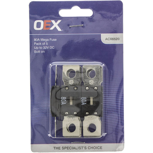 OEX Mega Fuse, 80A Bolt On - Pack Of 5 ACX6520