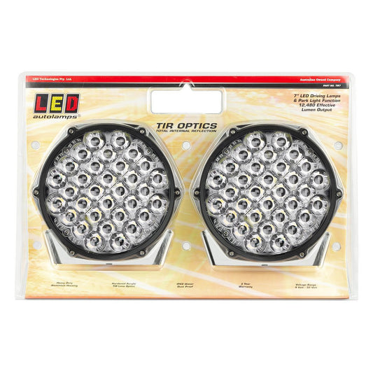 LED Autolamps TIR Optics 7 Inch High-Powered Driving Light Twin Pack TIR7