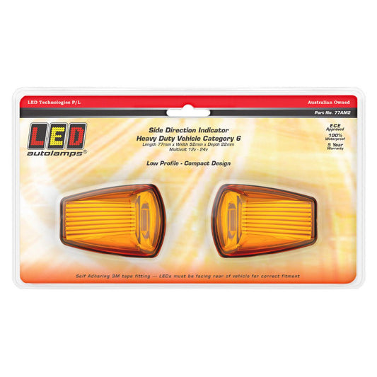 LED Autolamps Side Indicator Amber Cat 6 77AM2