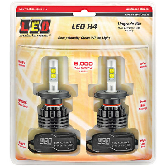 LED Autolamps H4 LED Headlamp Upgrade Kit H4-5000LM