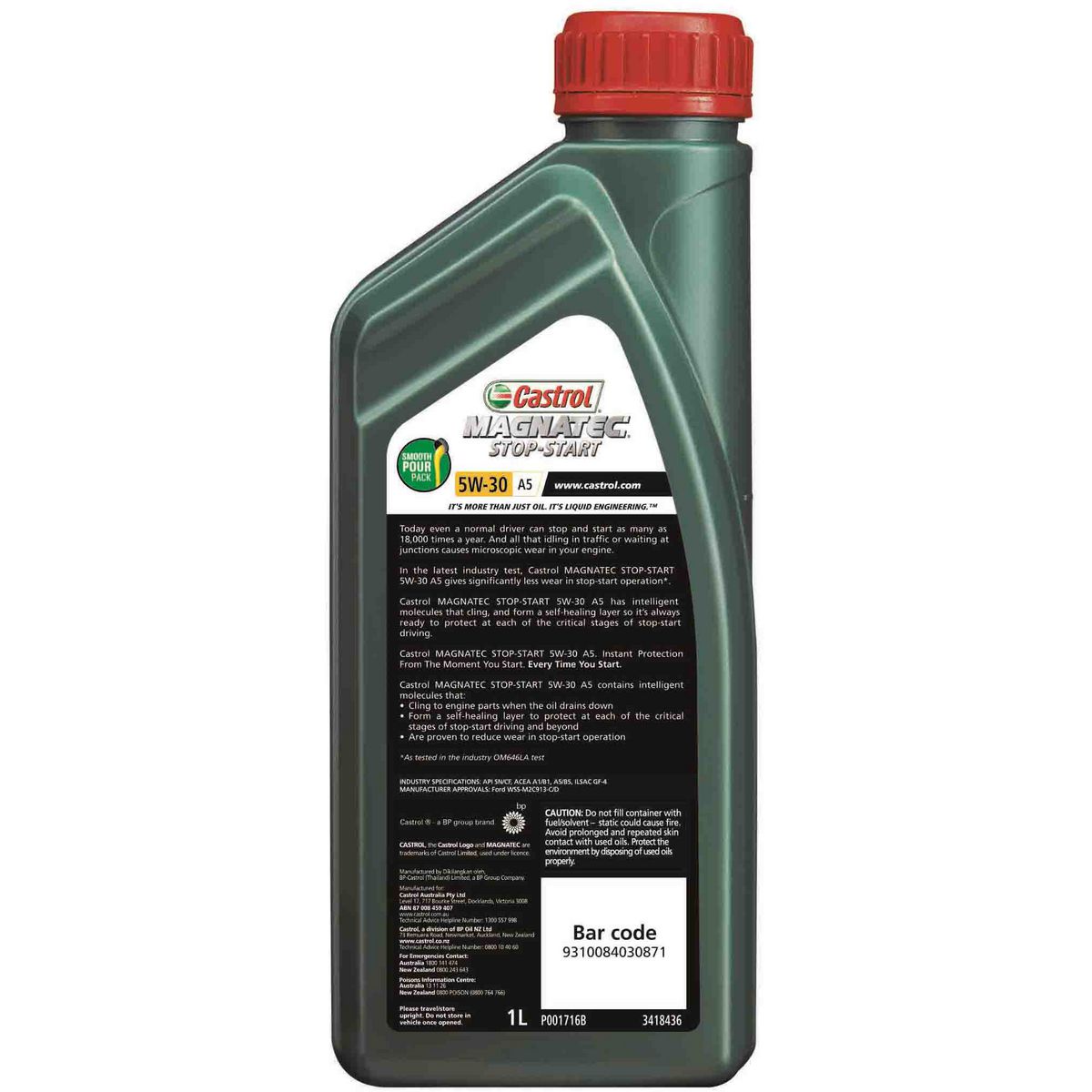 Castrol MAGNATEC 5W-30 Stop Start Full Synthetic Engine Oil 1L 3418436