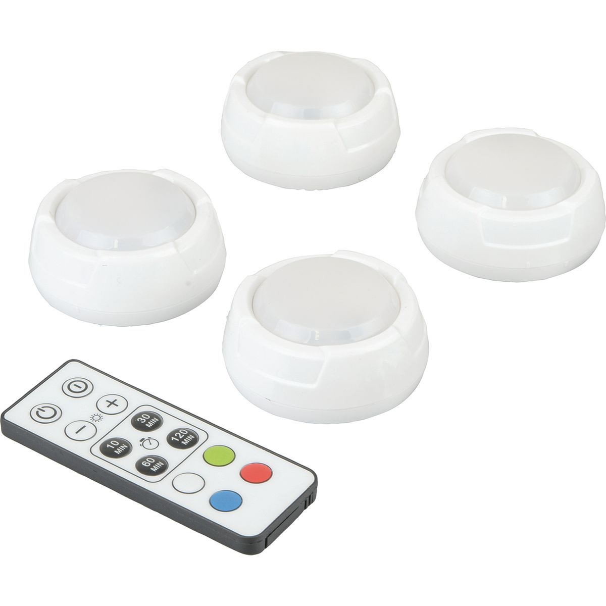 Mechpro LED Puck Lights w/ Remote Control 4pk