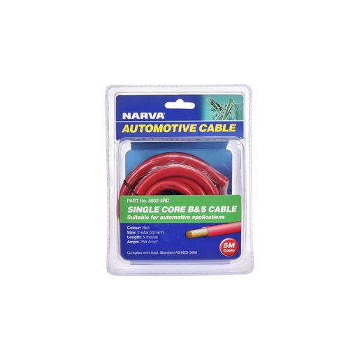Narva 2 B&S Cable Red 255A 5m 5802-5RD