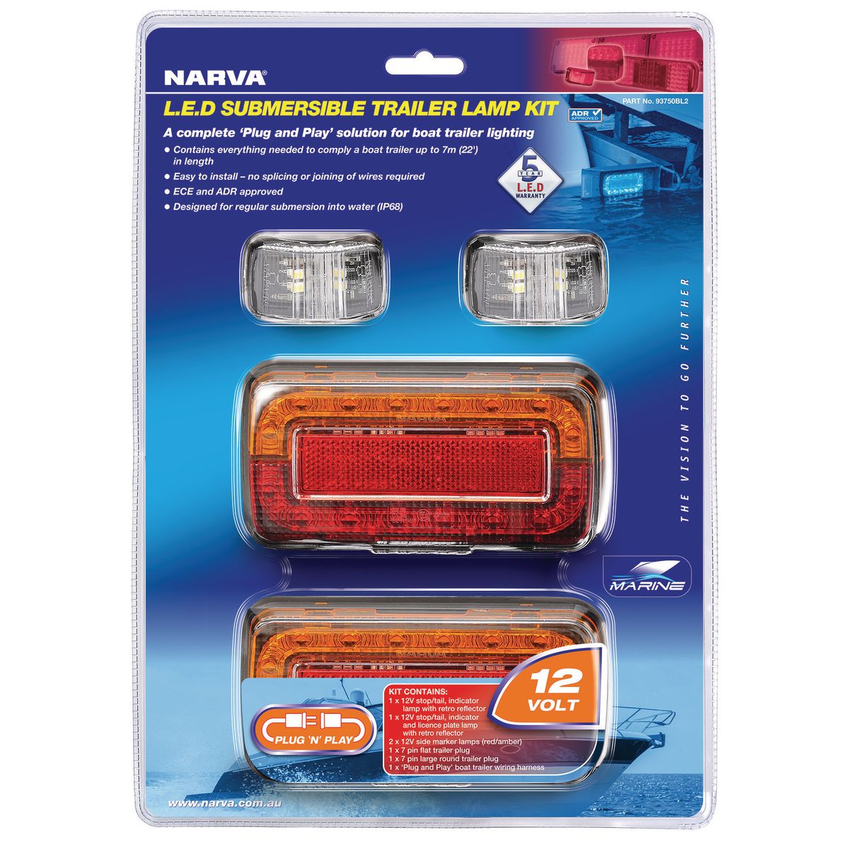 Narva LED Plug and Play Boat Trailer Lamp Kit 12V