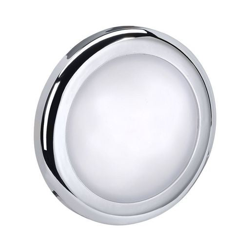 Narva Chrome Interior Lamp Round White 70mm 12V 3W 3200K 87454-12