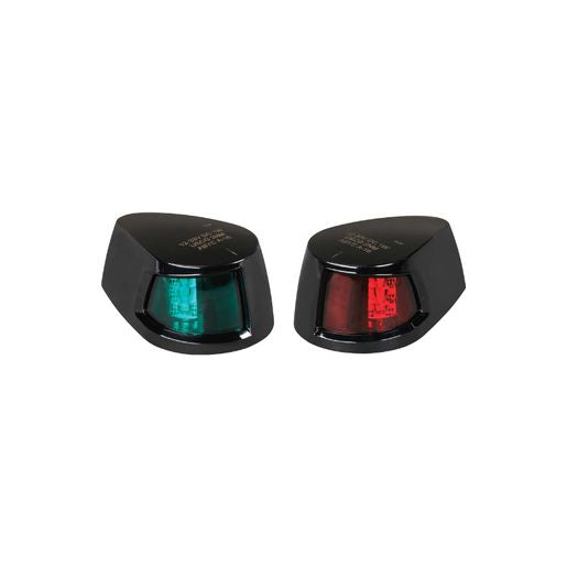 Narva 1 Nautical Mile LED Port & Starboard Lamps with Black Housing and Coloured Lenses 9-33V 99082BL