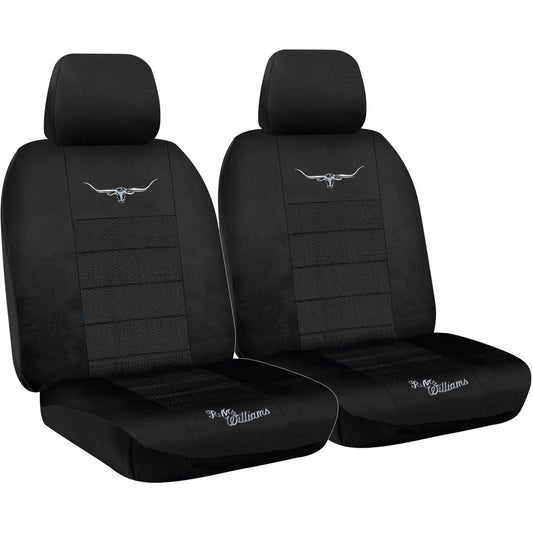 R.M. Williams Seat Cover Set Jacquard Front Black JCRMW3BLK30