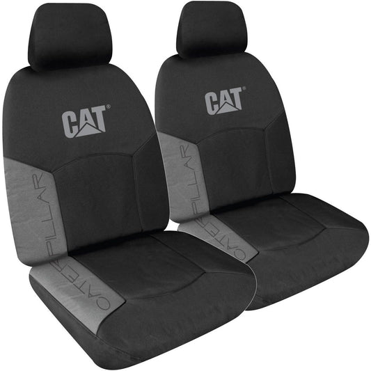 Caterpillar Front Car Seat Covers Canvas Grey Size 30 (Pair) PCCATGRY30