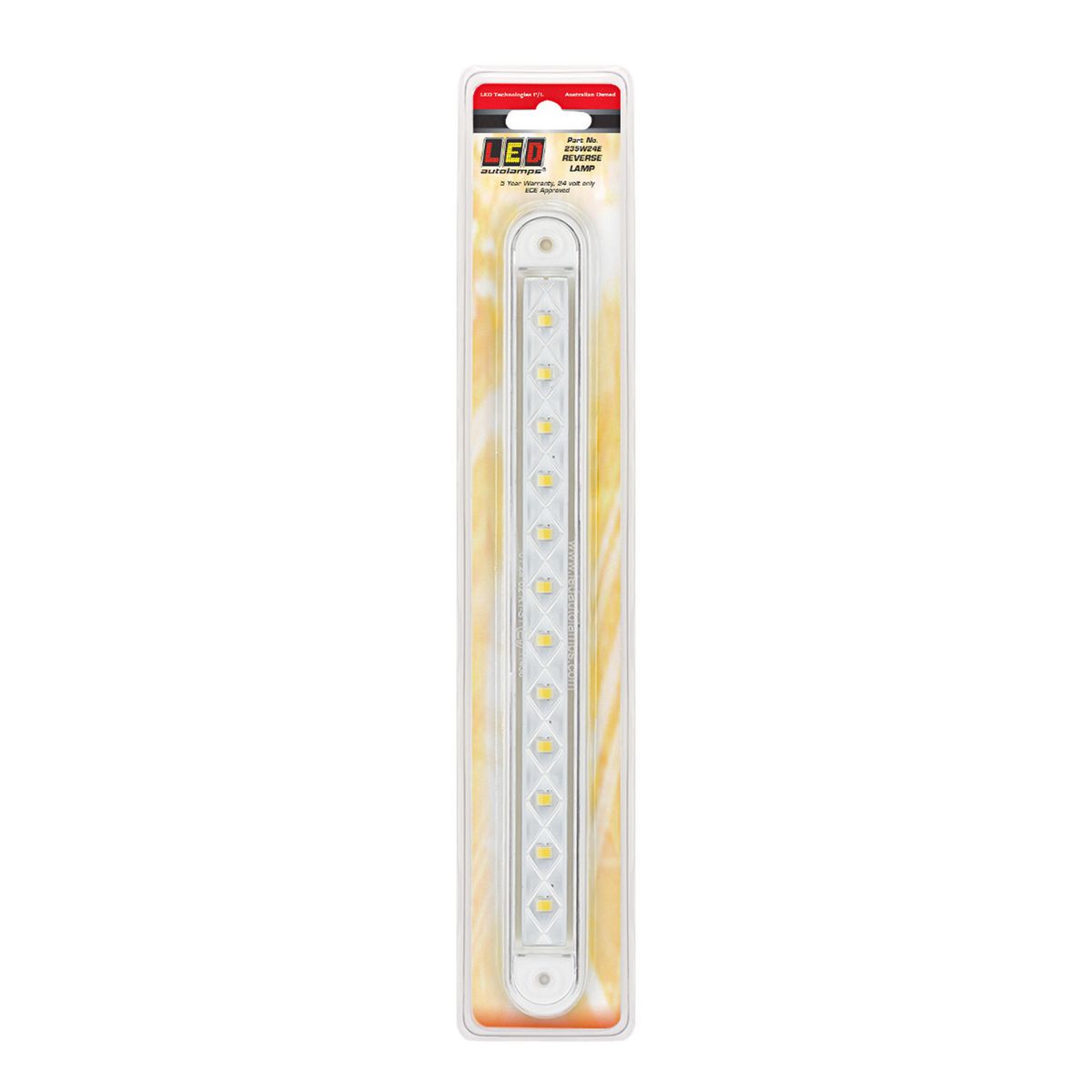 LED Autolamps Reverse 12-LED Light 237x25x18mm 24V Recessed Mount 235W24E