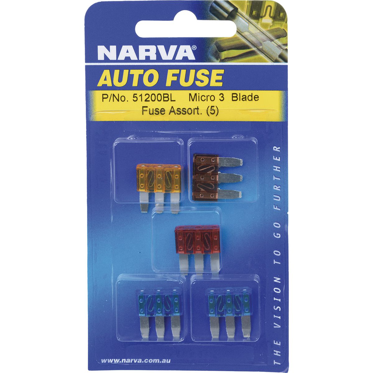 Narva 3 Blade Fuse Micro Assortment (5Pk) 51200BL