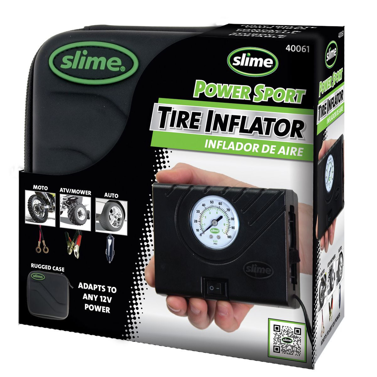 Slime Power Tyre Inflator Sport 12V 0-100 PSI 40061