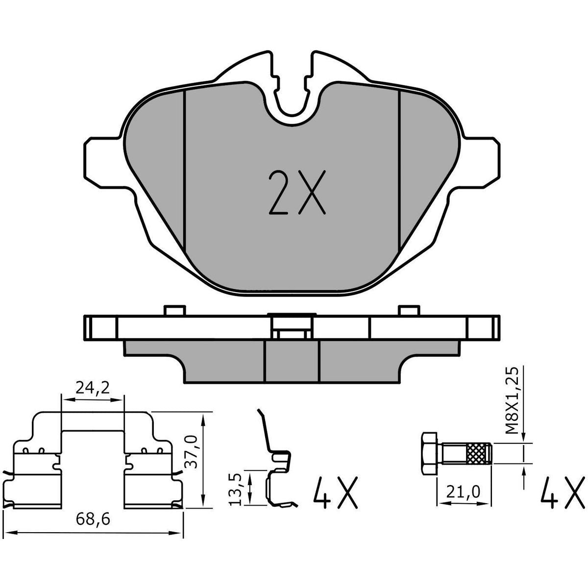 MEYLE PD Brake Pad Set Rear 025 245 6118/PD