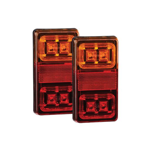 Narva LED Slimline Rear Stop/Tail Indicator Lamp Rectangular 12V Twin Pack 93550BL2