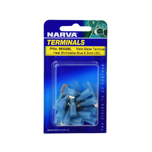 Narva Terminal Male Blade Blue 6.3 x 0.8mm (20Pk) 56322BL