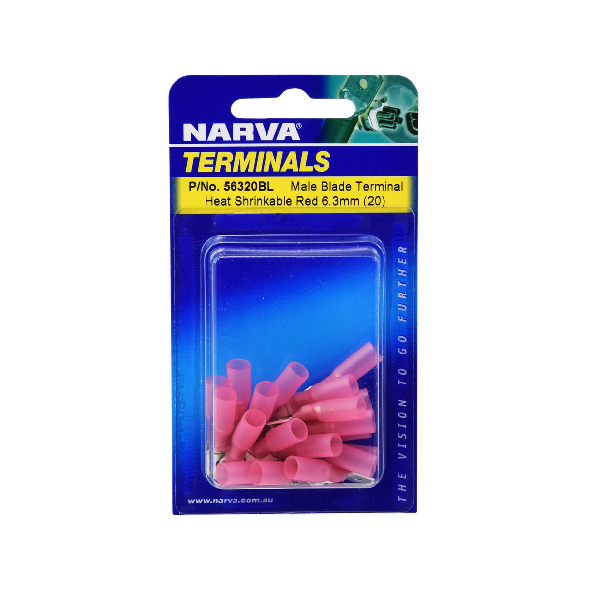 Narva Terminal Male Blade Red 6.3 x 0.8mm (20Pk) 56320BL