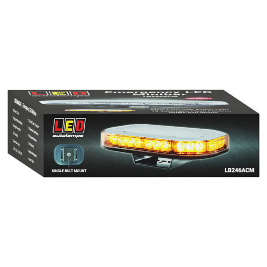 LED Autolamps Single Bolt Mount LED Clear Emergency Minibar 246mm x 172mm 12/24V