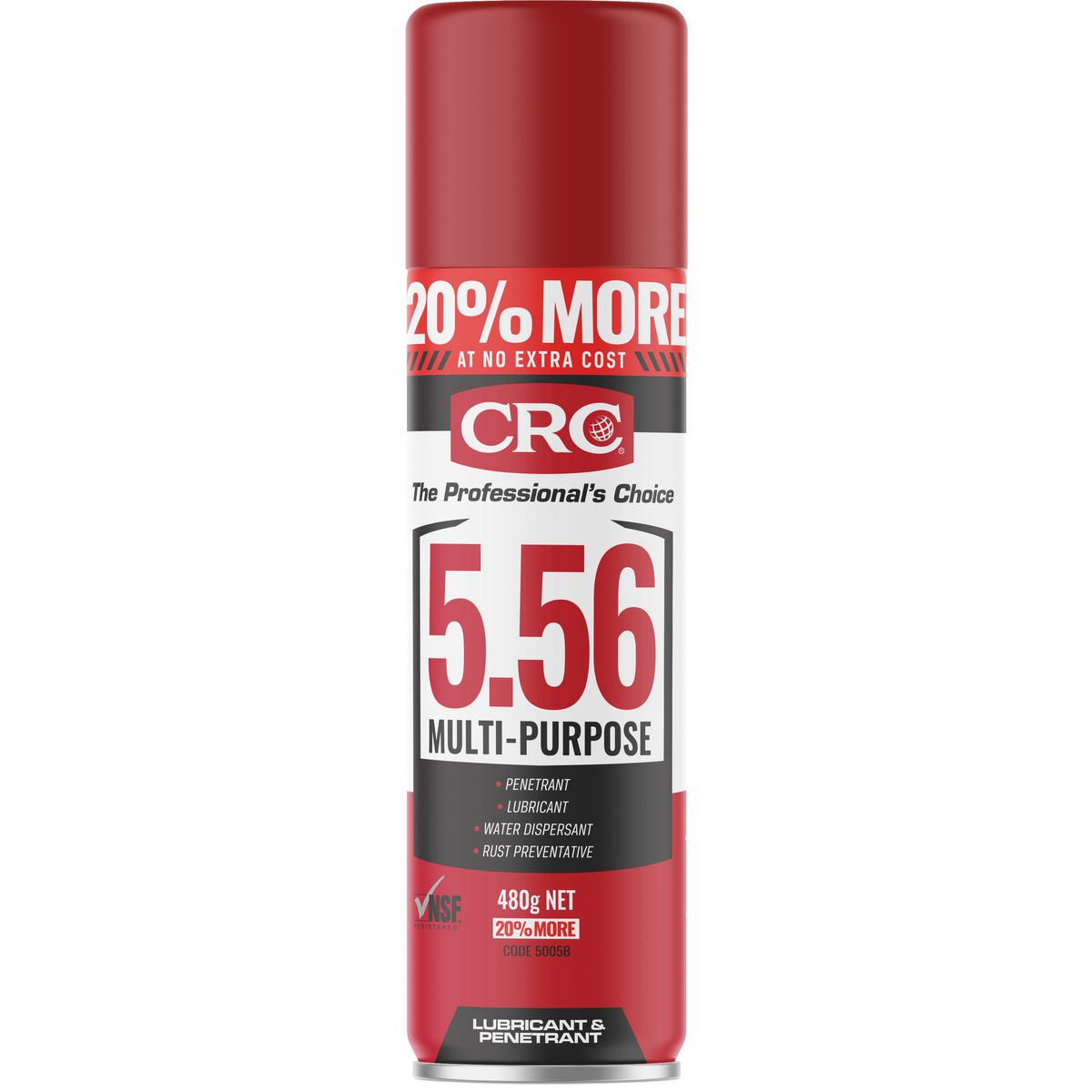 CRC 5-56 Multi-Purpose Lubricant Aerosol Spray BONUS 20% 480g
