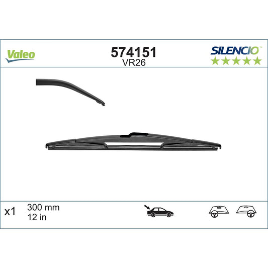 Valeo Silencio Wiper Blade Rear 300mm VR26