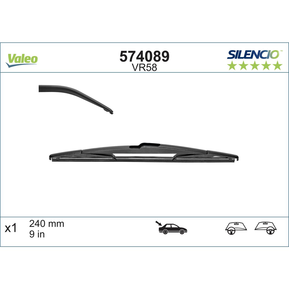 Valeo Silencio Wiper Blade Rear VR58 574089