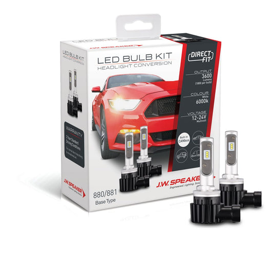 JW Speaker Speaker H27/880 & 881 LED Direct Fit Bulb Kit 12/24V 6000K 999881