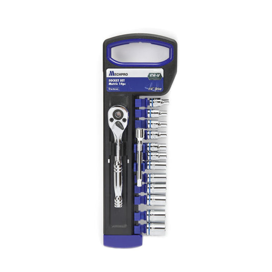 Mechpro Socket Set Metric 1/4In Drive 14pc