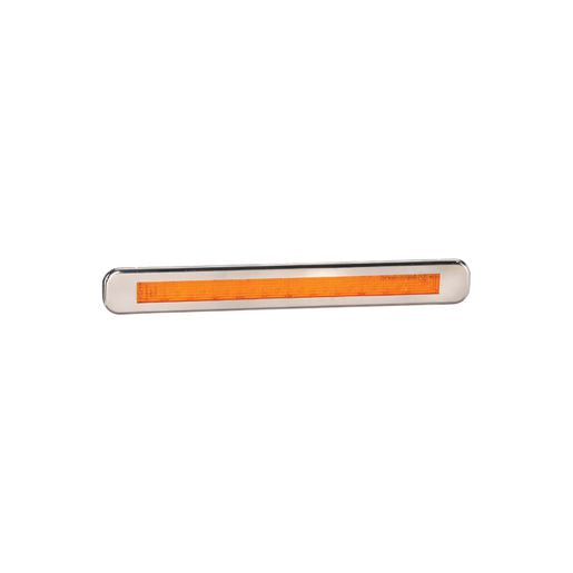 Narva Model 39 LED Rear Direction Indicator Lamp with Stainless Steel Cover Amber 9-33V 93902BL