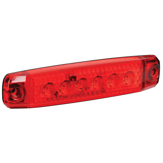 Narva Model 10 LED Rear End Outline Marker Lamp Red 96mm x 20mm 9-33V 91008BL