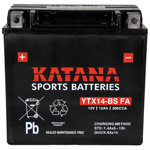 Katana Motorcycle Battery Ytx14-Bs Fa 151017