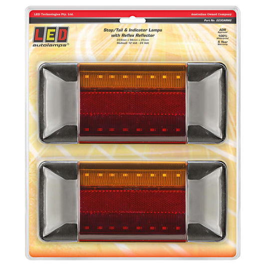 LED Autolamps Stop/Tail/Indicator/Reflector Light LED Chrome Caps 12-24V 223CARM2