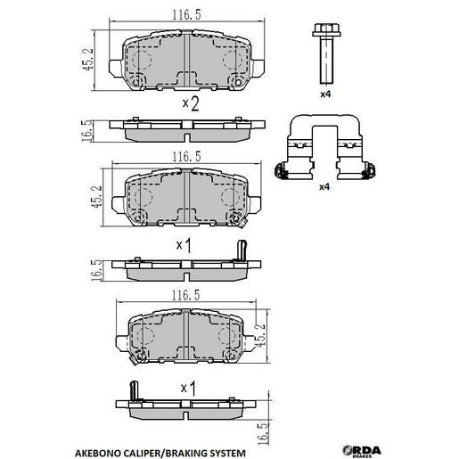 RDA GP Max Brake Pad Set Rear RDB2425