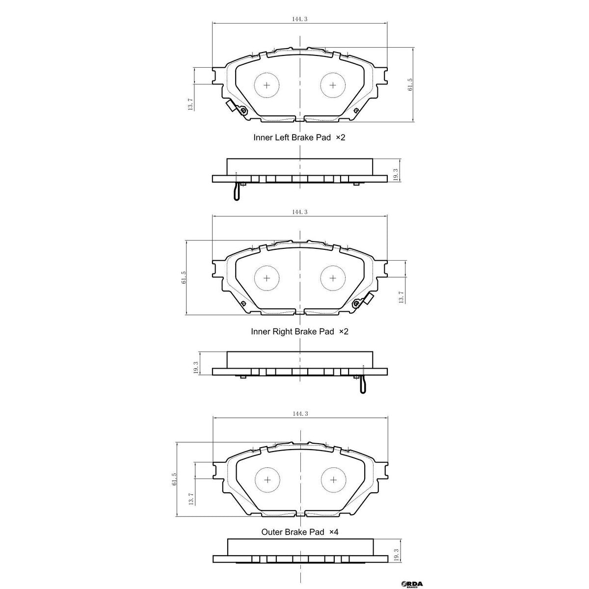 RDA Brakes Extreme Brake Pad Set Front RDX2438SM