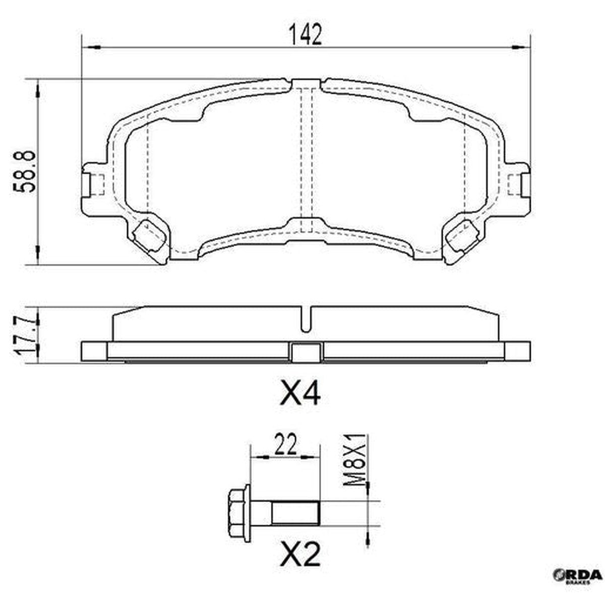 RDA Brakes Extreme Brake Pad Set Front RDX2441SM