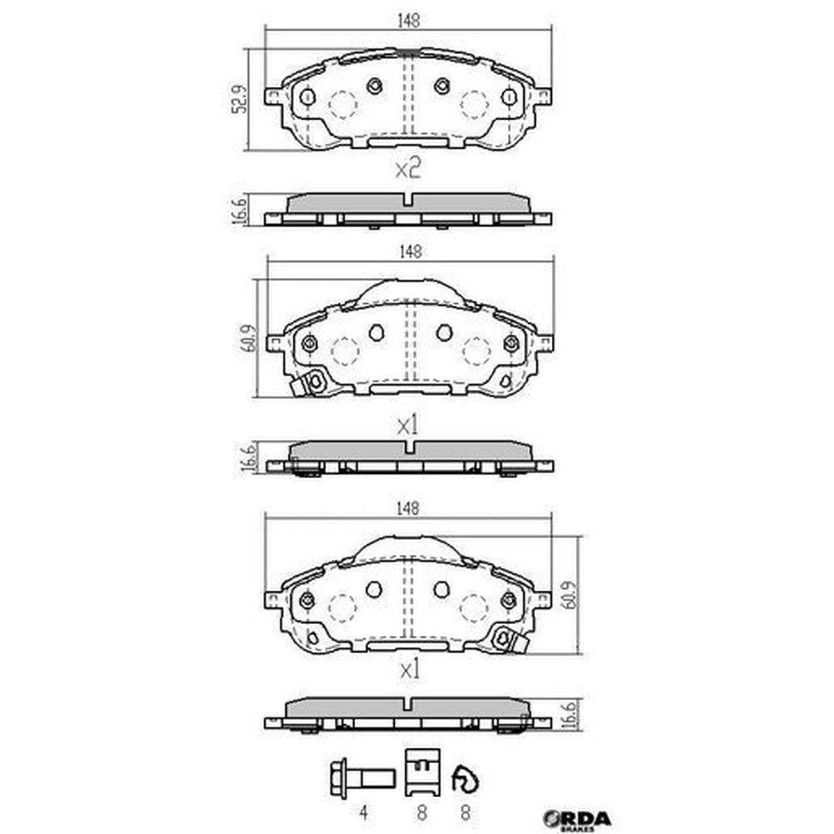 RDA Extreme Brake Pads Rear RDX2421SM
