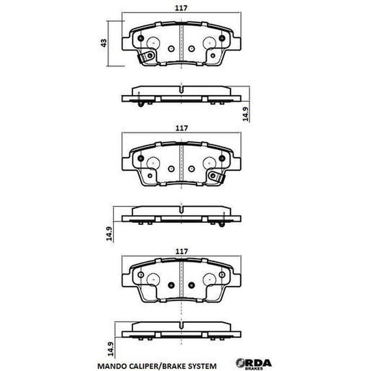 RDA GP Max Brake Pad Set Rear RDB2435