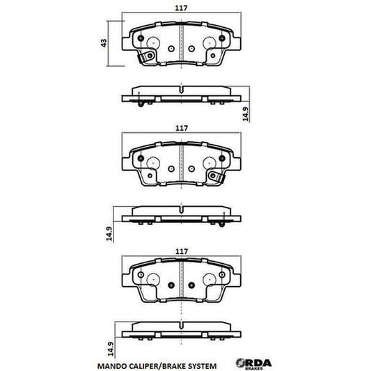 RDA GP Max Brake Pad Set Rear RDB2435
