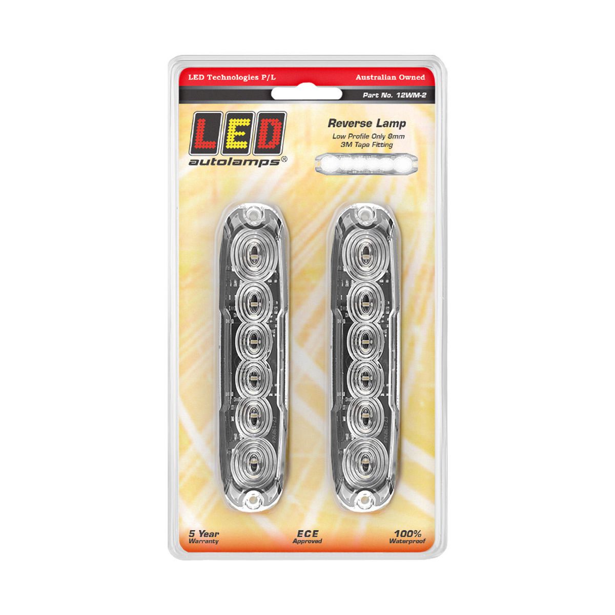 LED Autolamps Reverse LED Lamp 12/24V Screw Surface Mount Blister Pack 12WM-2