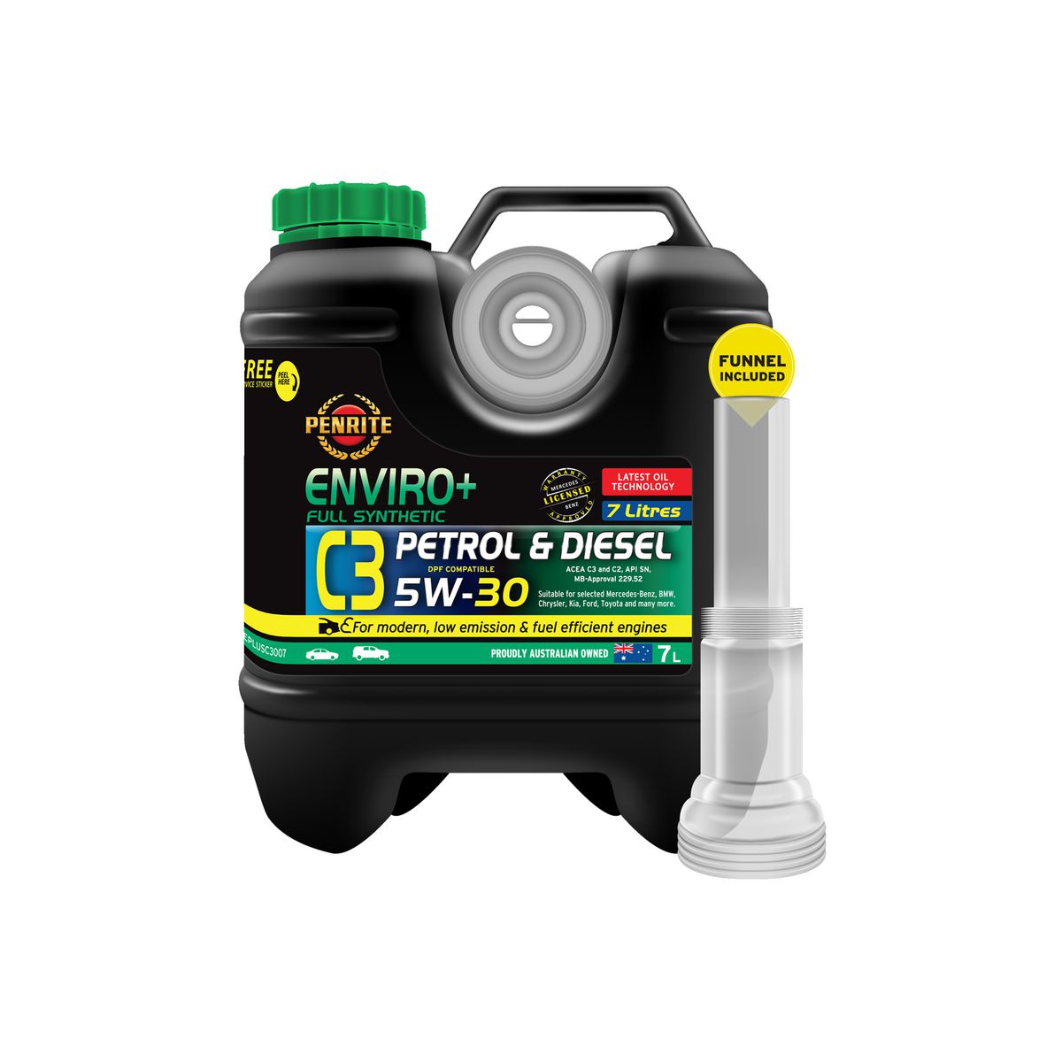 Penrite Enviro+ C3 5W-30 Synthetic Engine Oil 7L EPLUSC3007