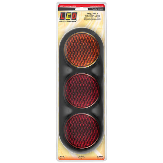 LED Autolamps Stop/Tail/Indicator LED Light 12V Black Bracket 281x101x30mm 82BARR